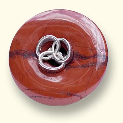 Jaspis Rouwknoop met metalen knoopje