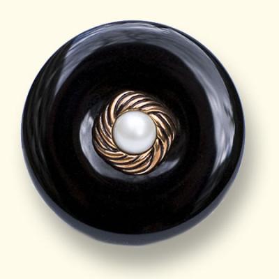 Onyx Rouwknoop met parelknoopje